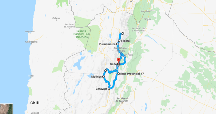 Itinéraire de notre roadtrip dans le noroeste argentin